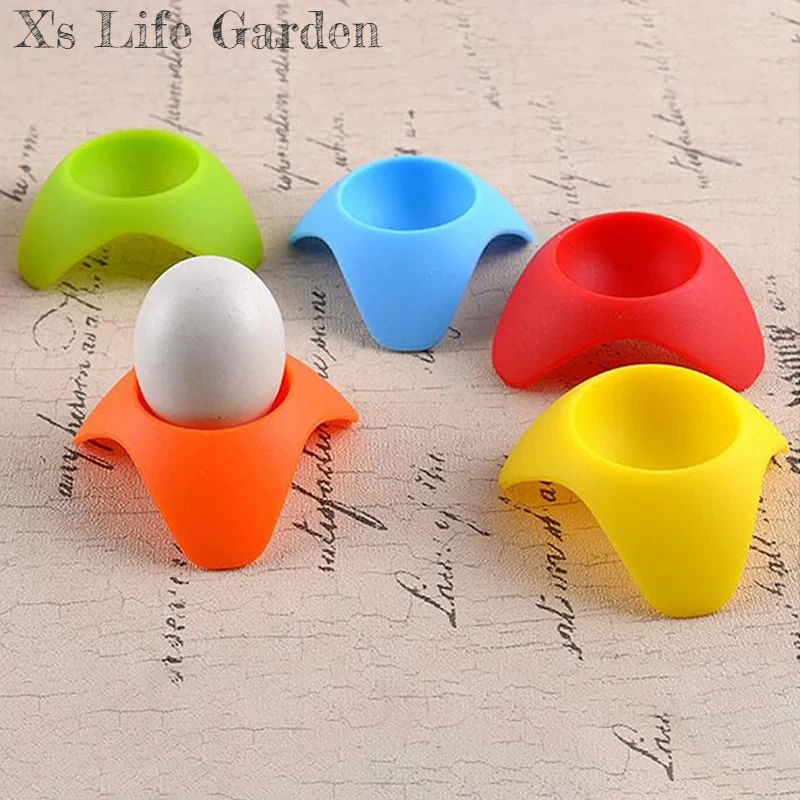 Silicone Egg Tray Colored Egg Seat Holder Stand Storage Rack Eggs Cup Holder For Home Kitchen Gadgets Tools crepiere