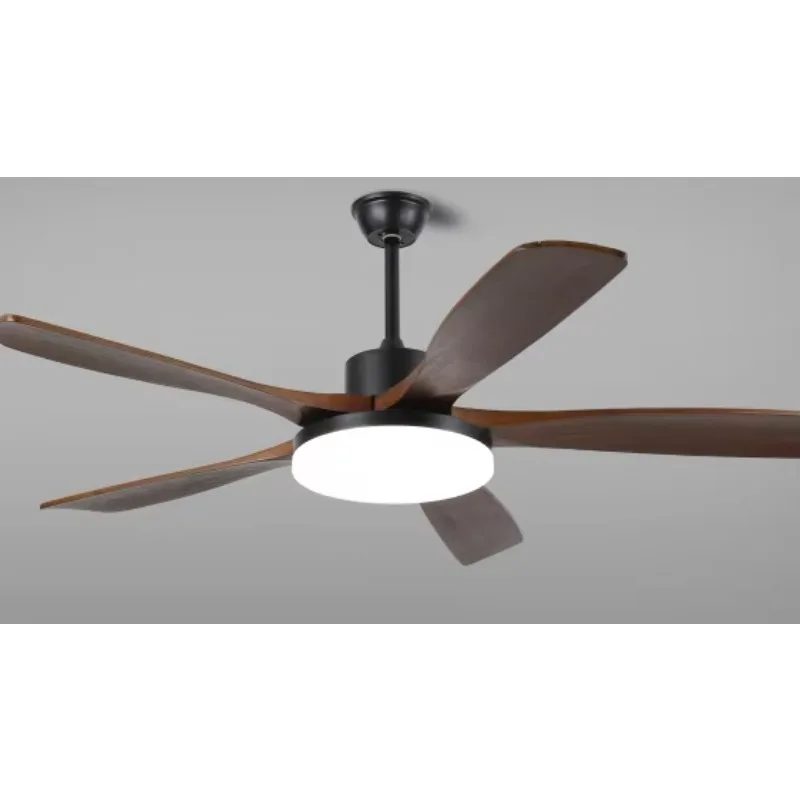 Modern American Style All-Copper LED Ceiling Fan Light DC Motor Solid Wood ABS Remote Control Easy Ceiling Mount CE Certified