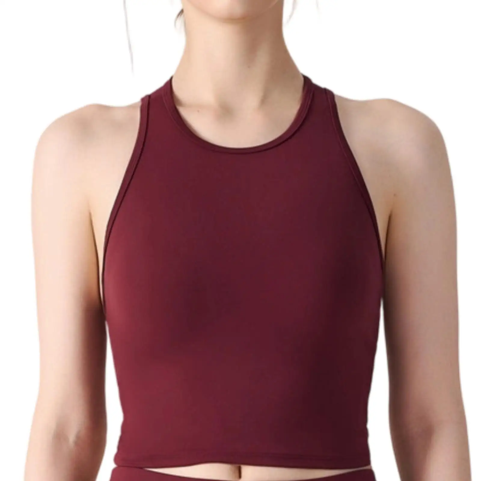 Medium Support Yoga Bra Women Padded Seamless Racerback Gym Top Shockproof Breathable Nylon Spandex Activewear for Pilates