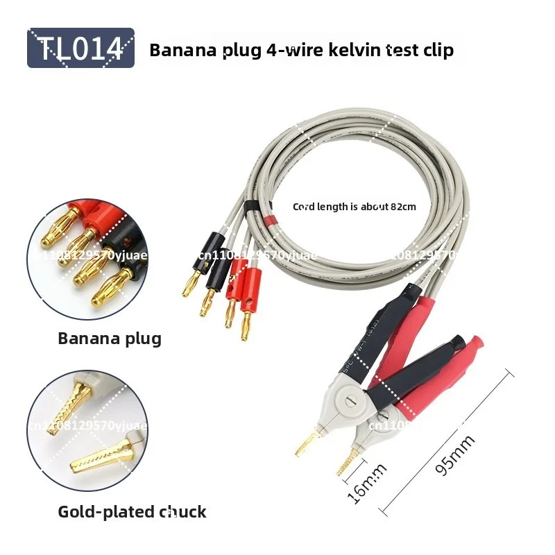 Gold Plated BNC Test Leads Kelvin Clip Patch Clamp Universal LCR Digital Bridge DC Low Resistance Gauge Pen Accessories