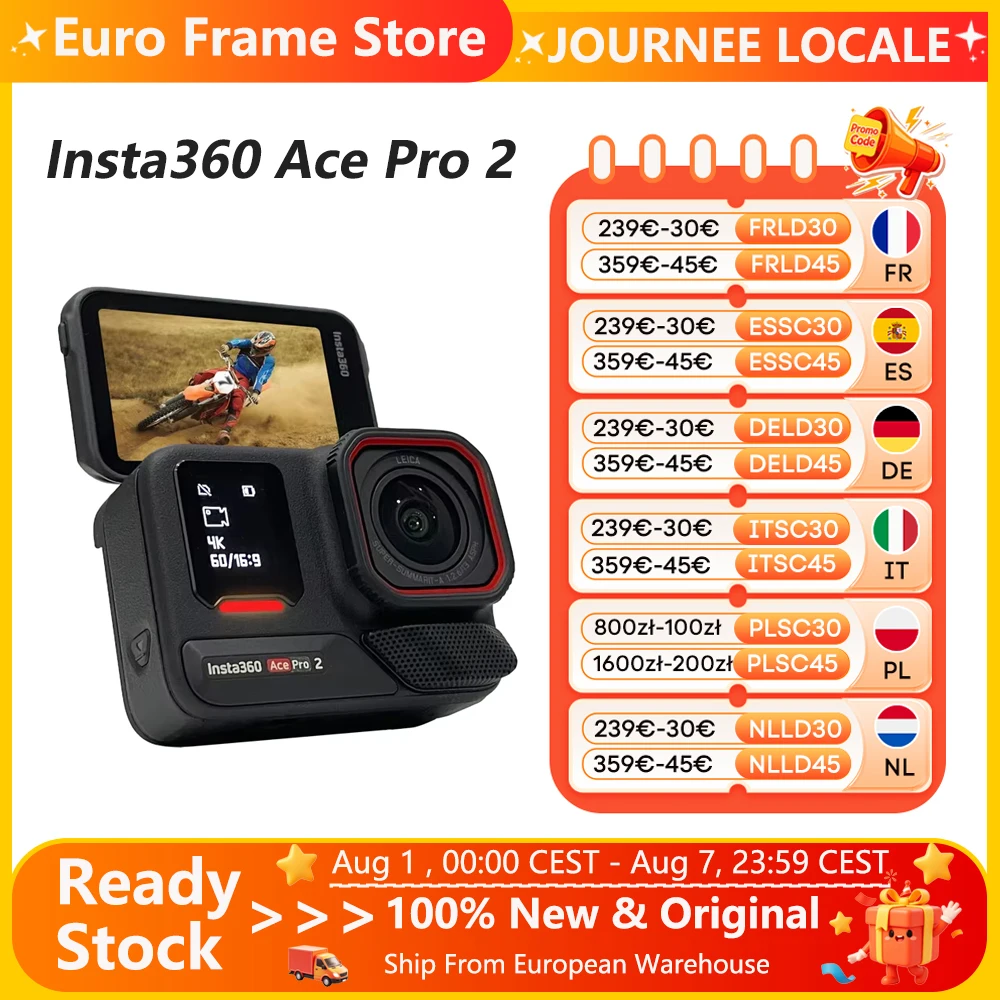 【Stock UE】 Insta360 Ace Pro 2 8K Cámara de Doble Acción con Doble Chip y 1 Sens…