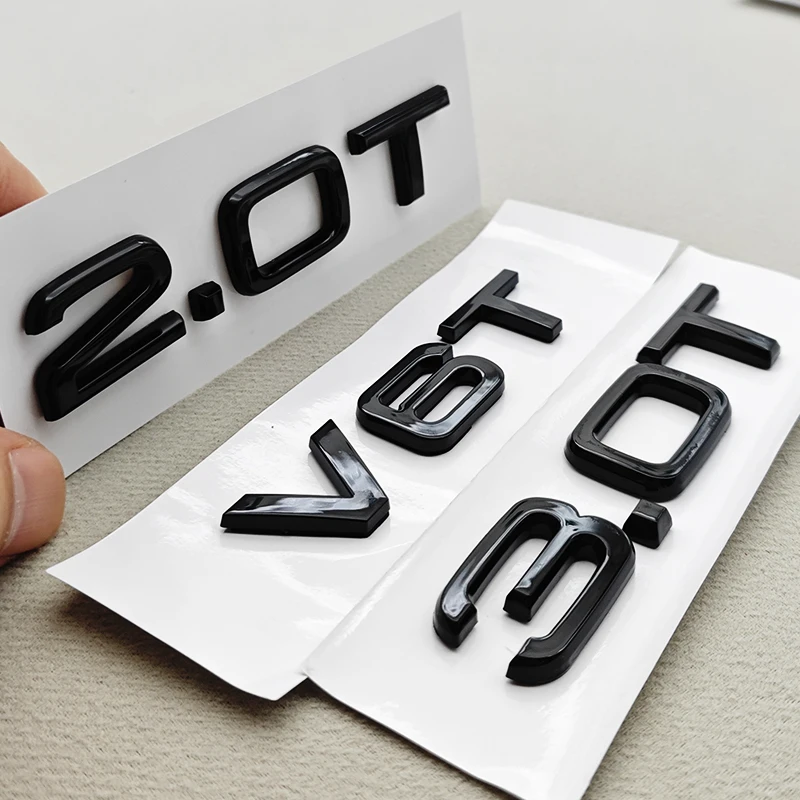 ثلاثية الأبعاد ABS رسائل السيارة الخلفي الجذع شارة V10 V6T 2.0T شعار ملصق شعار لأودي A4 A5 A6 A7 A8 Q/S/RS/SQ سلسلة اكسسوارات السيارات