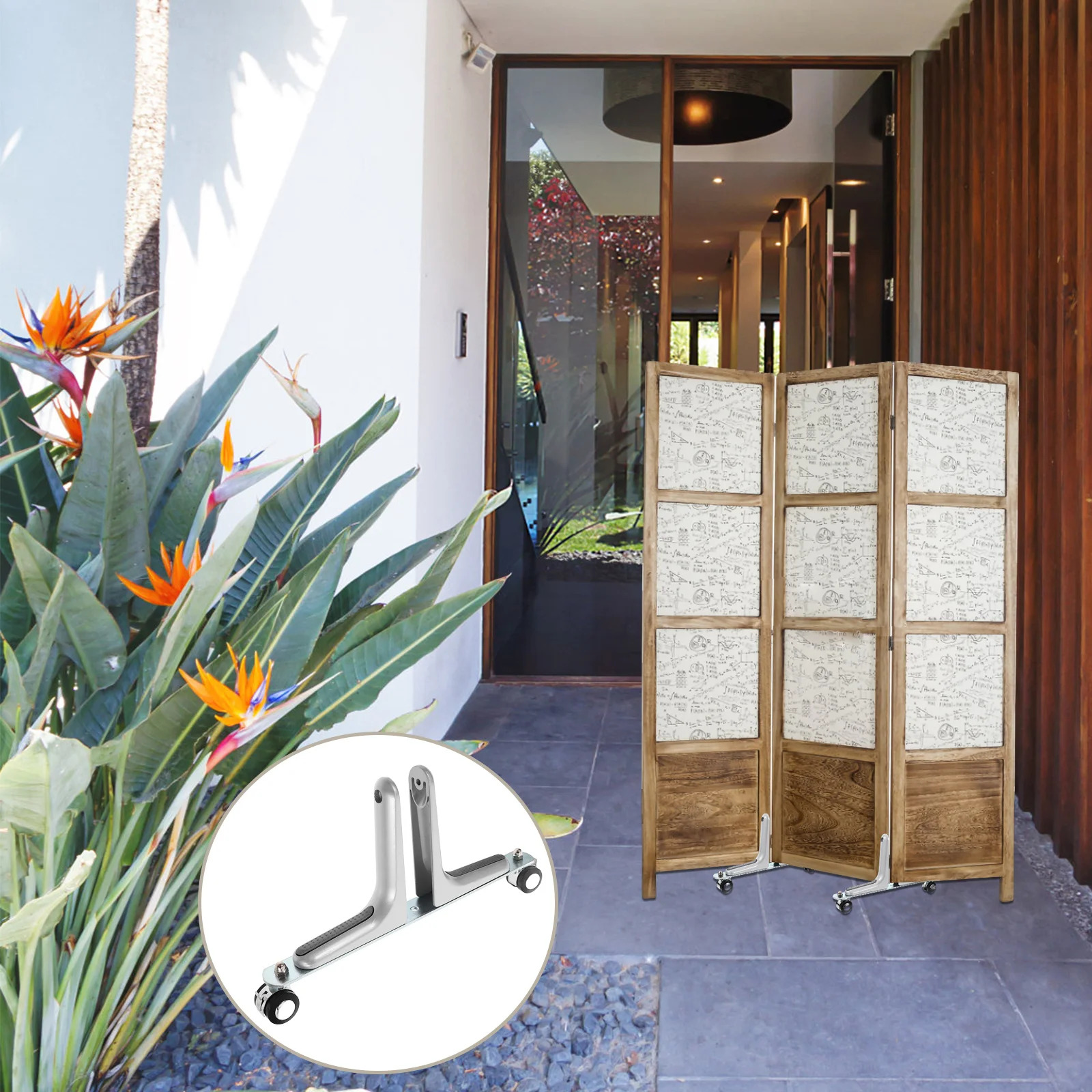 

Screen Divider Holder Heavy Duty Metal Base Wear Resistant Room Divider Stand For Folding Screens Office Home Bedroom
