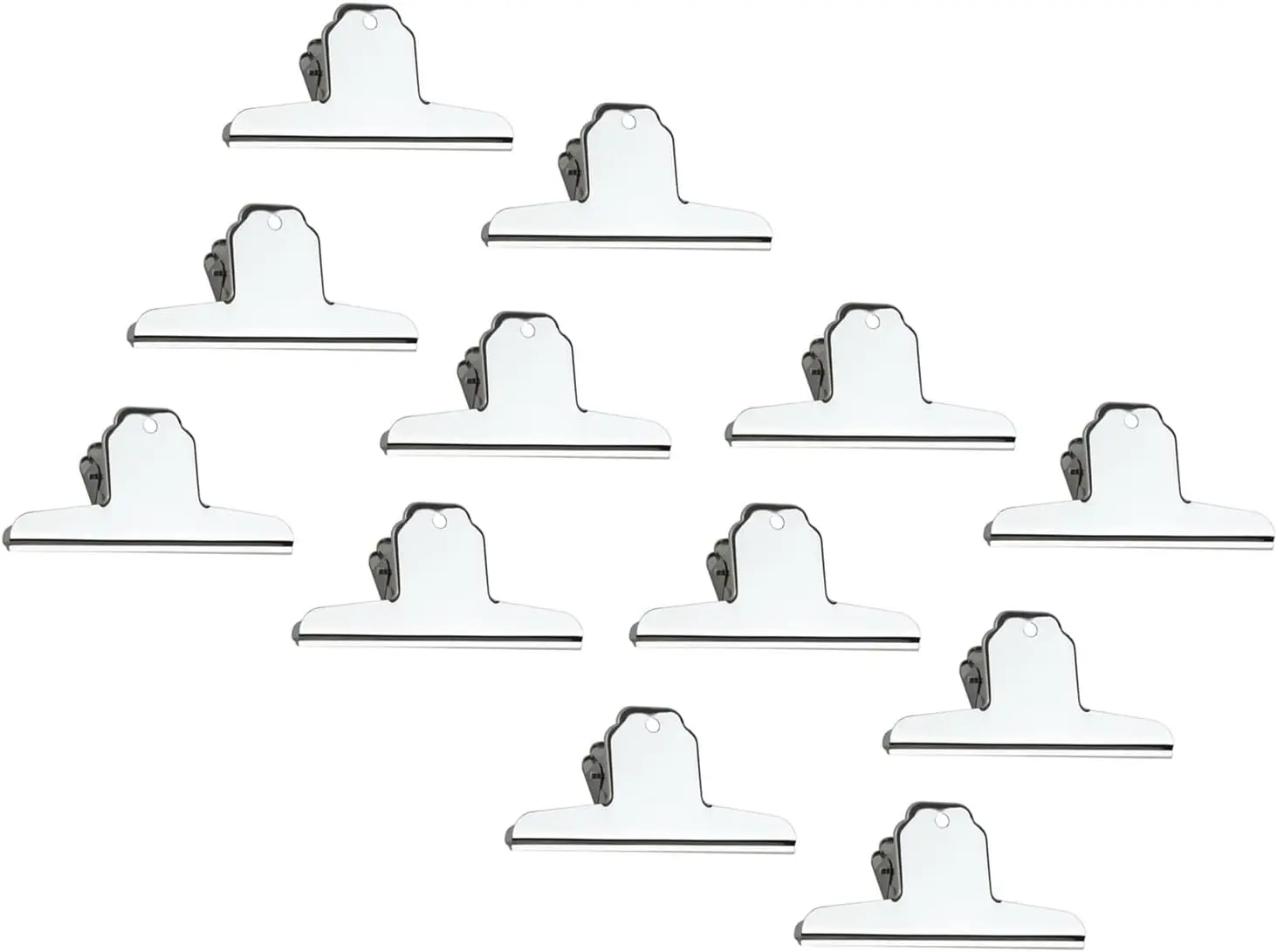 

12 шт. 4-дюймовый большой зажим для бульдога, серебряные зажимы для папок из нержавеющей стали, зажимы для металлических пакетов для еды, скрепки для бумаги для домашнего офиса Schoo