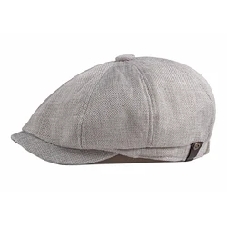 Men's Octagonal Beret Spring Summer Breathable Duck Tongue Hat Casual Old Fashion Sunscreen Sun Cap G36