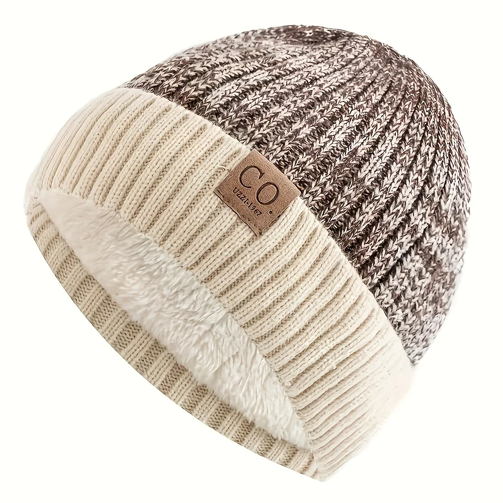 Damenmütze ohne Krempe, warm gefütterte Strick-Skimütze für Damen und Herren, geeignet für warme Alltagskleidung im Herbst und Winter. – Detail 11