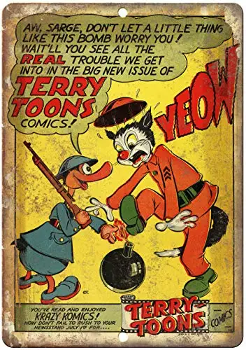 Terry Toons Comics Book Decor Signs 12x16 Inch Metal Tin Sign