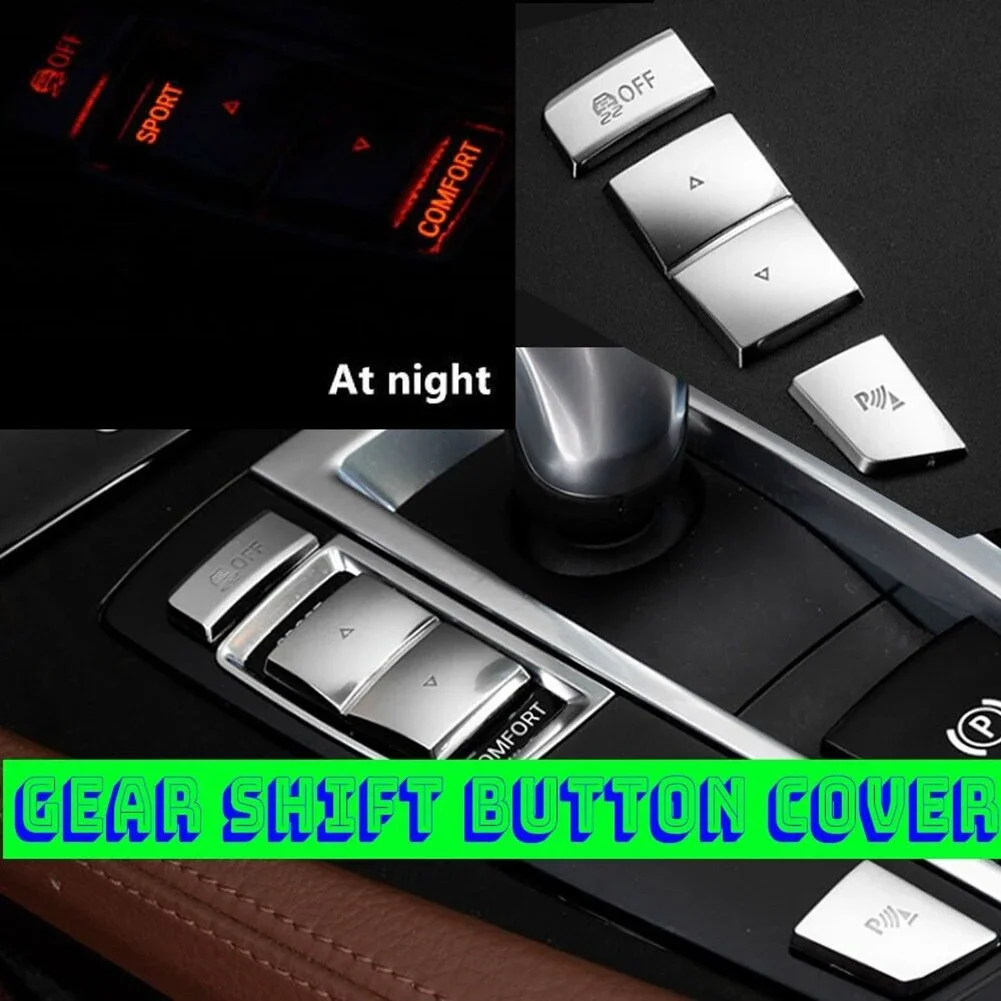 5pcs Car Handbrake Gear Shift Panel Side Switch P Button Cover For BMW 5 6 Series F10  GT F07 F06 F12 F13 F01 F02 X3 F25 X4 F26