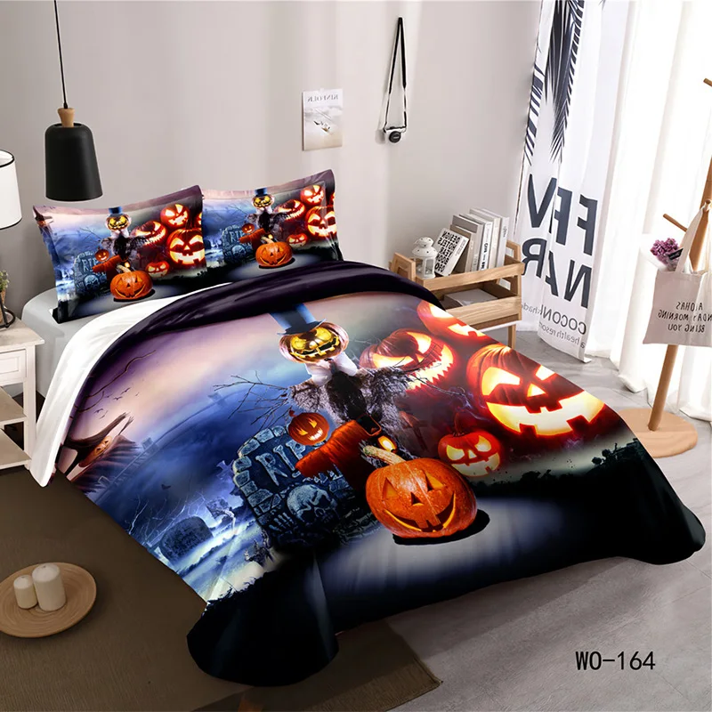 

RunGrape Halloween Duvet Cover Bedding Set Double Queen King Size 240x220 Nordic Bed Cover 150 Euro Bed Linen Bedclothes 200x200