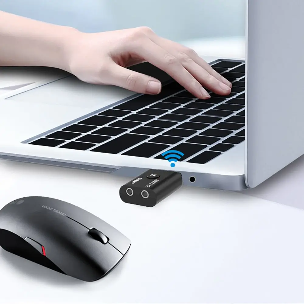 Adattatore USB per PC Trasmettitore jack da 3,5 mm Ricevitore audio 2 IN 1 Bluetooth 5.0