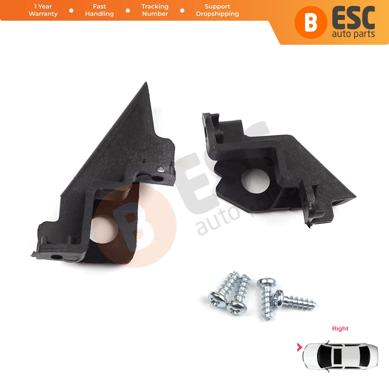 EHL33 Car Headlight Housing Repair Mount Holder Bracket Tab Clips Kit Right Side for VW Polo MK5 6R 6C 61 2009-2016 6R0998226