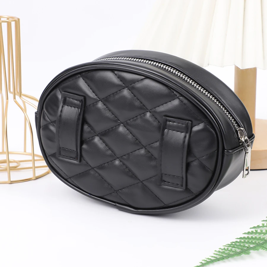 1 Piece of Diamond Inlaid PU Leather Women\'s Belt Bag Fashionable Waist Bags Diamond Checkered Chest Bag Funny Pack