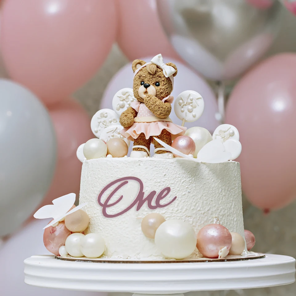 ONE Birthday Cake Decoration One Cake Insert Sign Acrylic Cake