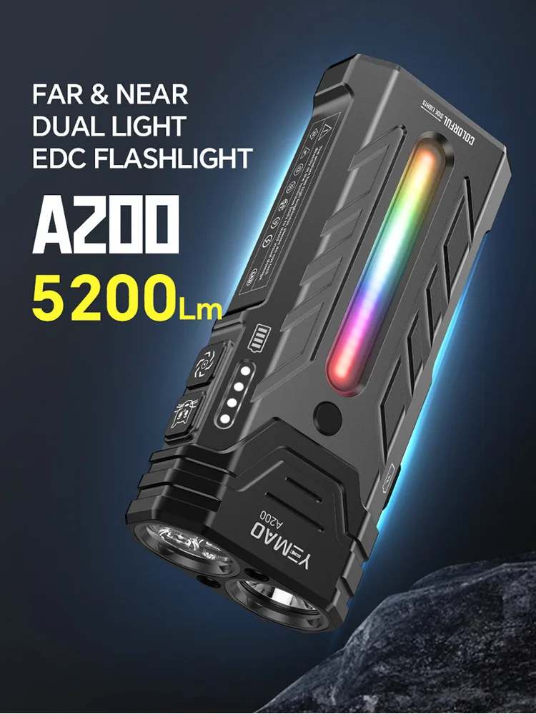5200LMS Innovatieve multifunctionele draagbare LED-zaklamp met magnetische zaklamp, perfect voor wandel- en kampeeravontuur - afbeelding 2
