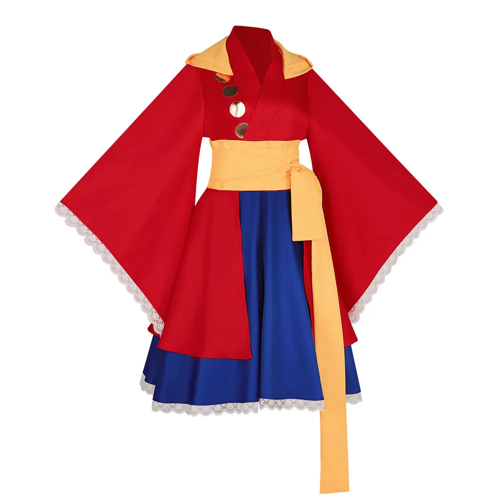 Rufy Costume Cosplay Creazione originale Lolita Kimono Dress Cosplay Costume di Halloween