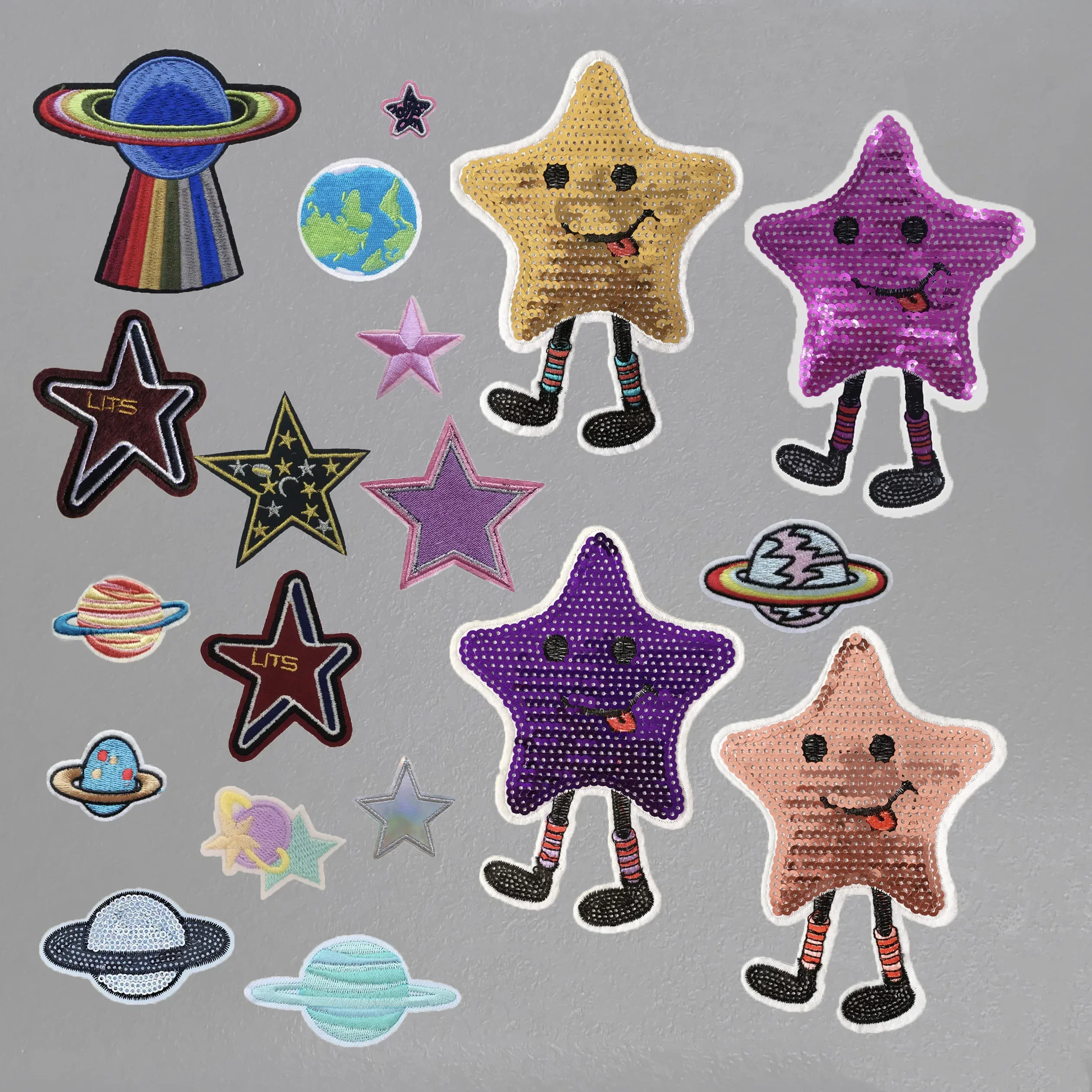 Cartoon hot melt adhesive star pattern embroidery cloth patch decorative clothing patch