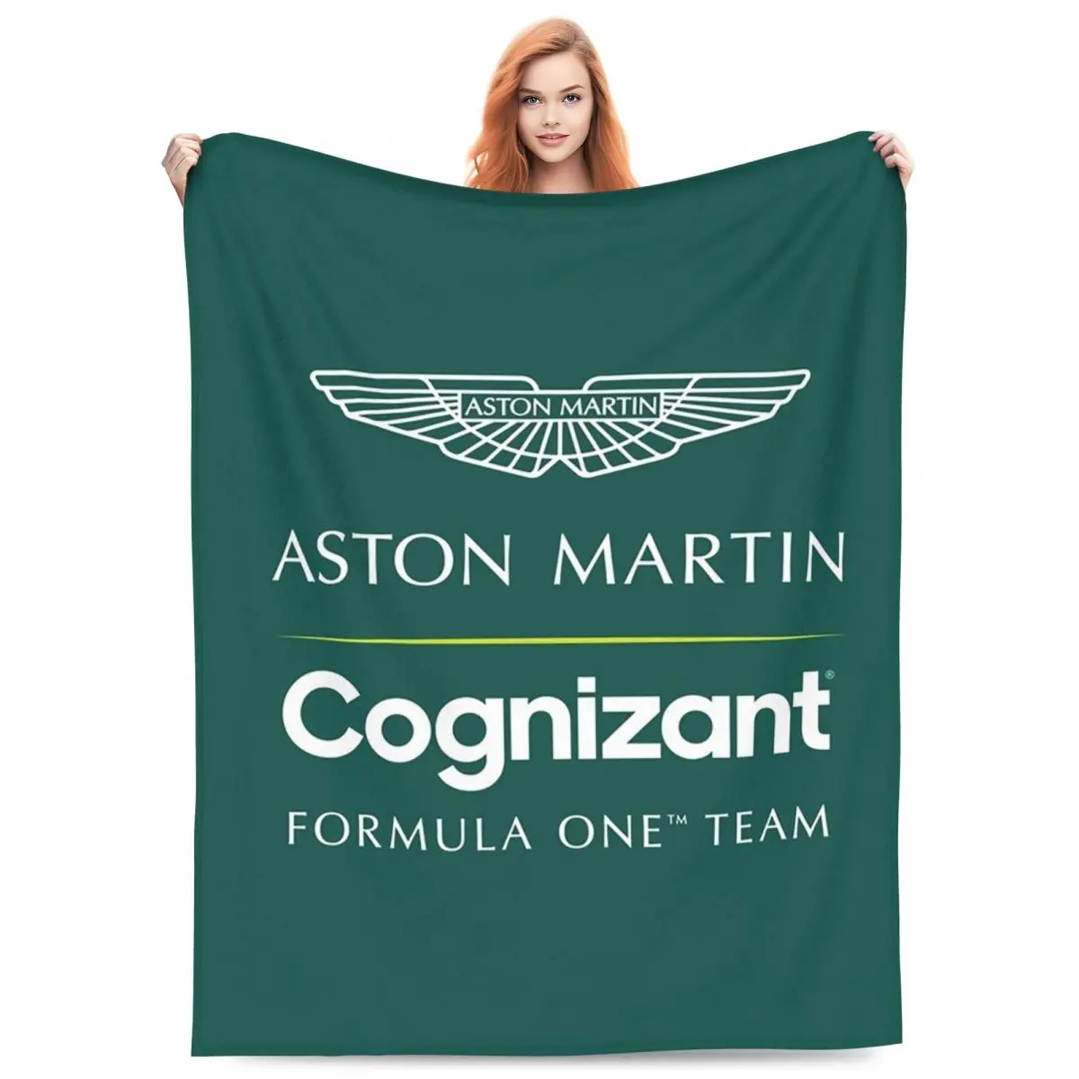 أستون مارتن Cognizant F1 فريق بطانية لينة الدافئة الفانيلا رمي غطاء بطانية للسرير غرفة المعيشة نزهة السفر أريكة المنزل #1