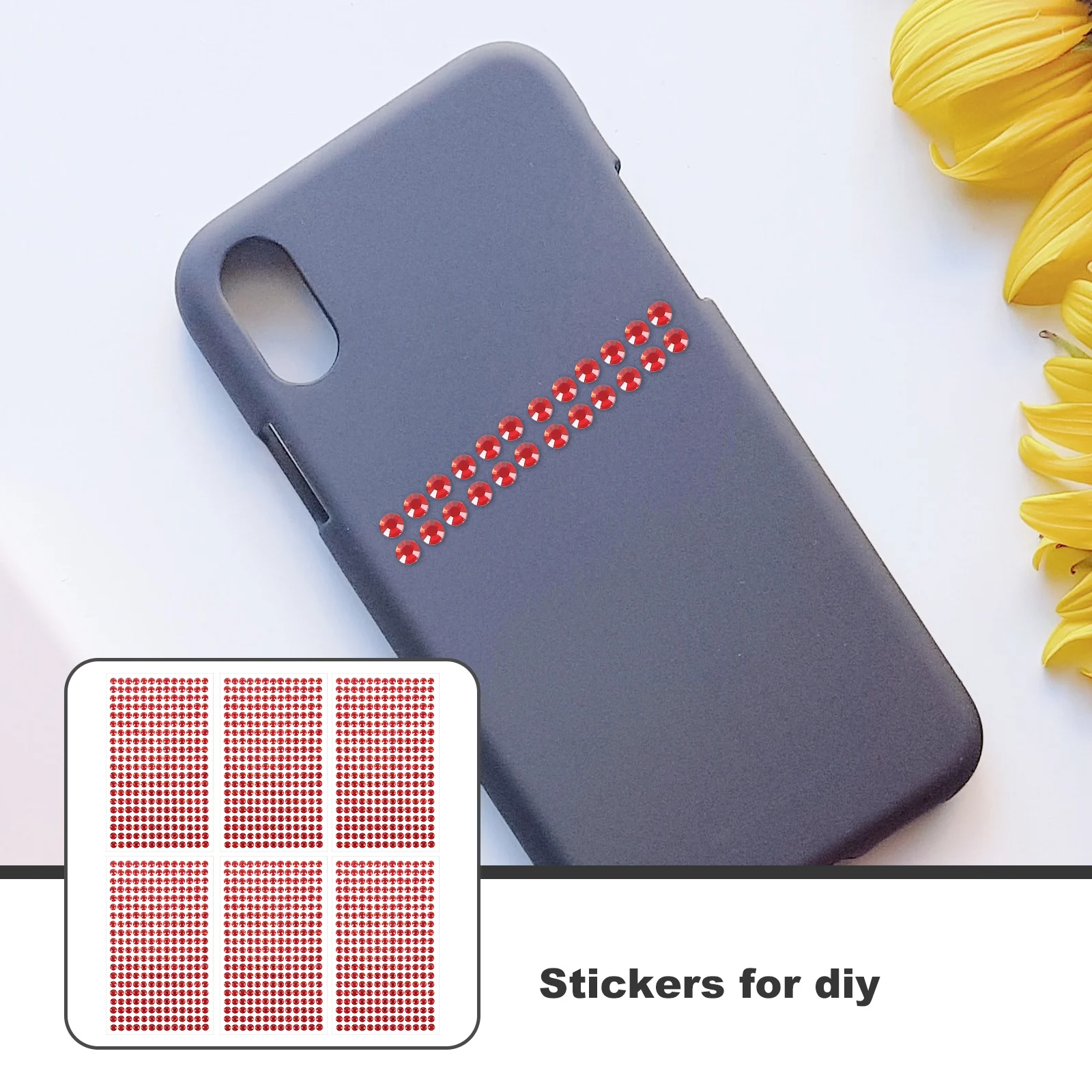 

6 Sheets Rhinestone Stickers Bling Clear Jewels Gems for Crafts Self-adhesive Rhinestones Sticky Crafting
