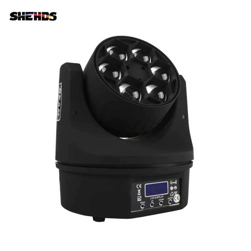 SHEHDS LED beam+Wash Six Bee Eyes 6x15W RGBW DMX512 Stage Effect Light Suitable For Parties Clubs Theater Disco DJ Wedding