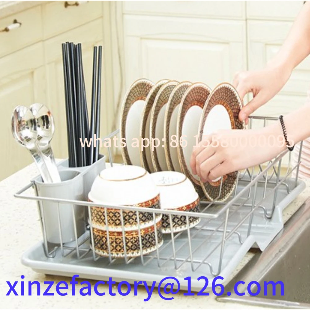 

Customizable Self Draining Dish Dryer with Drainboard Counter Dish Drainer Kitchen Drying Rack for Countertop Kitchen