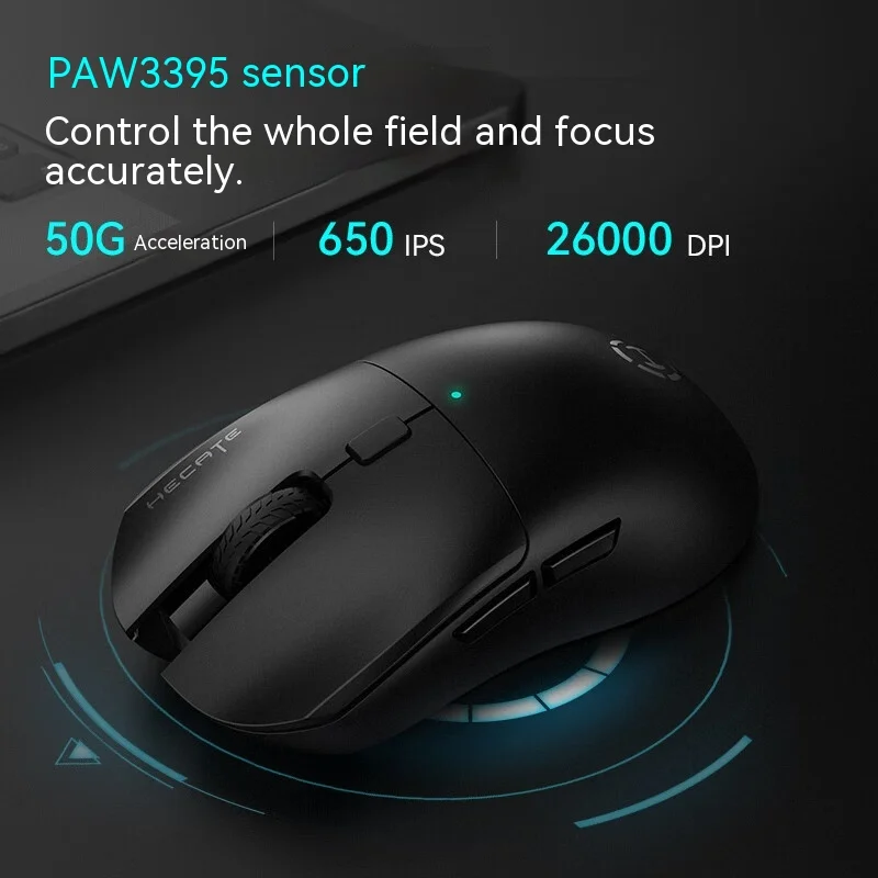 Hecate G3m Pro Gamer Mouse 3mode Bluetooth Wireless Mouse Paw3395 26000dpi 650ips 70h Endurance 63g Weight Esport Gaming Gift