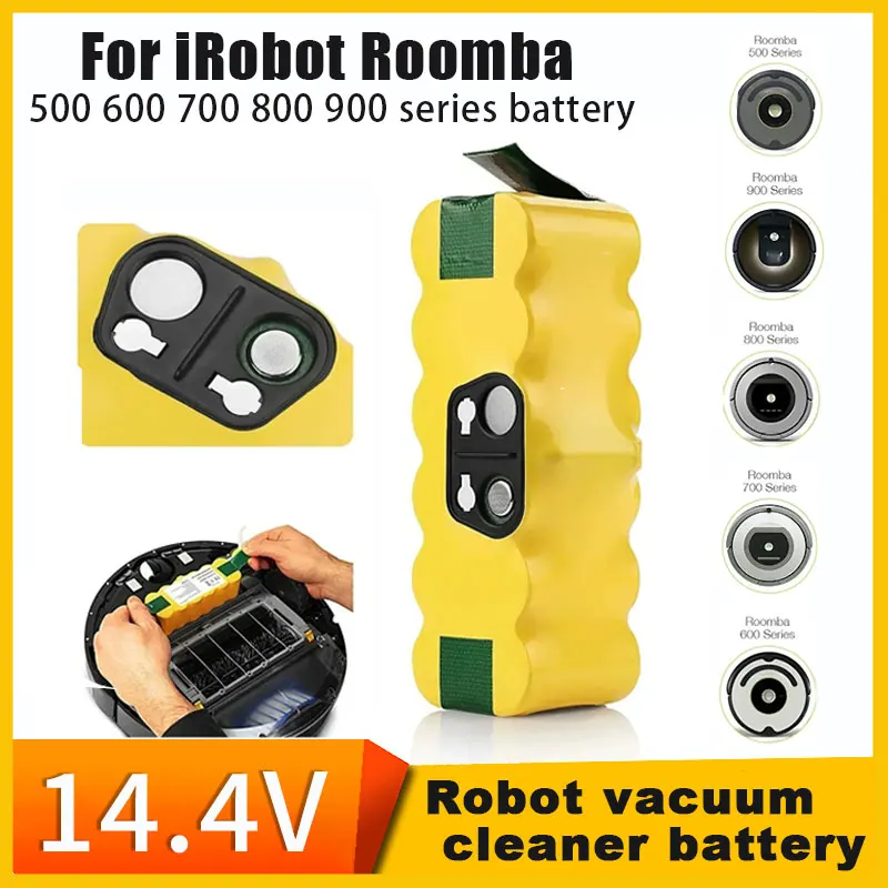 

НОВЫЙ Аккумулятор 12800 мАч 14.4В для iRobot Roomba 500 600 700 800 900 595 620 650 780 890, перезаряжаемый, аксессуары