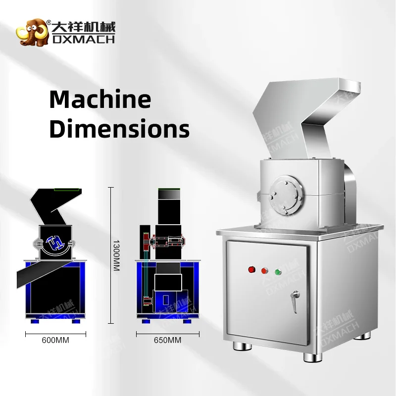 CSJ-100 Stainless Steel Coarse Crusher Roots Food Grinding Machine with Motor Spice Dry Vanilla Grain Mill Made in China