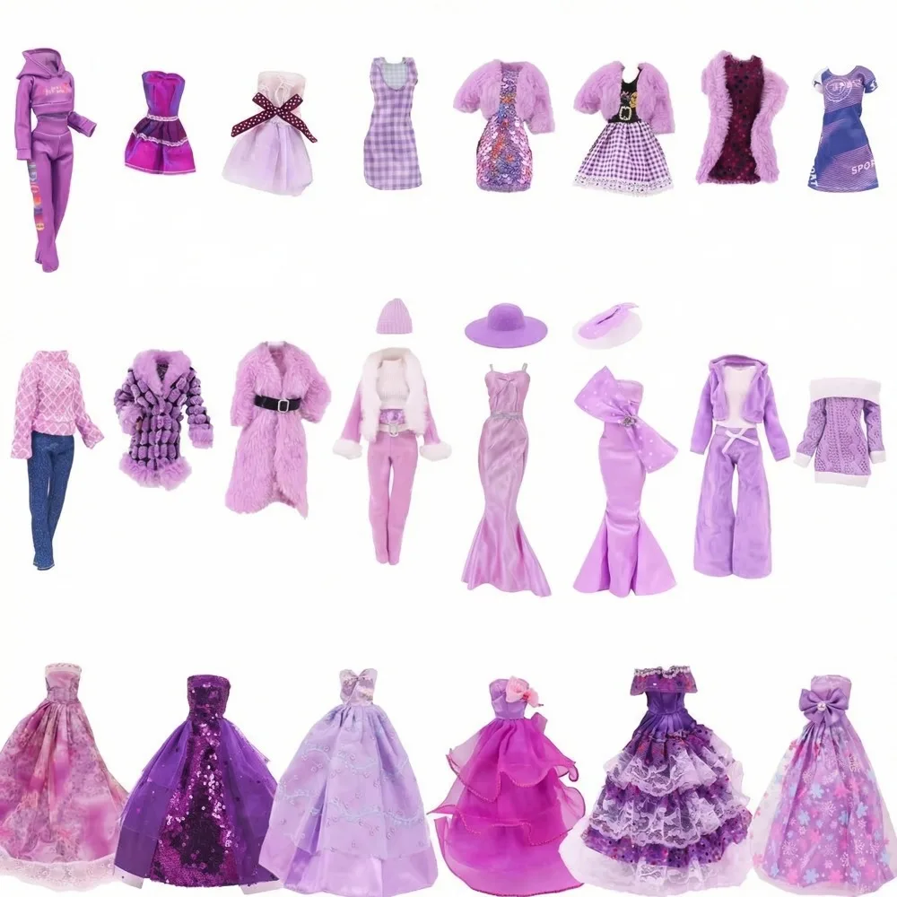 30Cm Doll Clothes Cute Plush Overcoat Outfit Princess Dress Fashionable Suit For Barbies 11.8inch Doll Casual Clothing Girl Gift