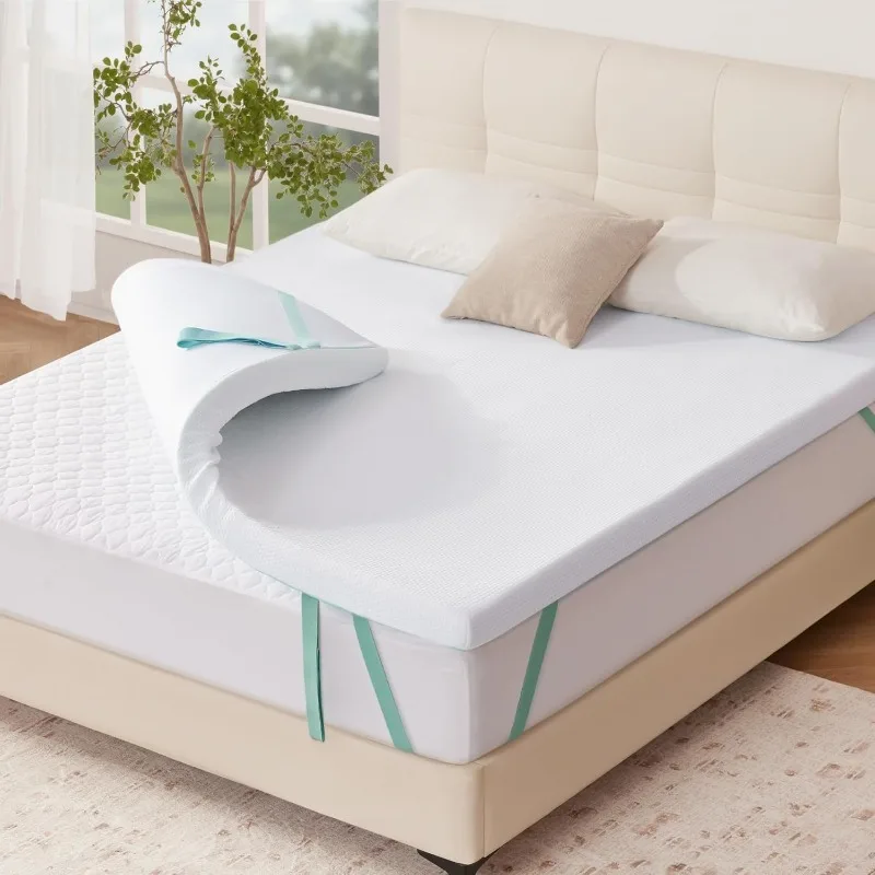 Memory Foam Mattress Topper King, 3 Inch Mattress Pad for Pressure Relief, Gel Bed Topper with Removable Cover,