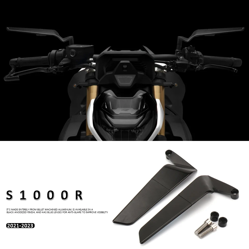 

Side-Mirror For BMW S1000R S 1000 R s1000r 2021 2022 2023 2024 2025 2026 + Wind Wing Side Rearview Reversing Mirror