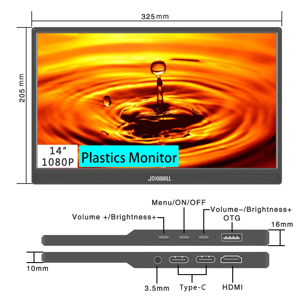 Imagem -05 - Monitor de Computador Touchscreen 14 Polegada 1920x1080 hd 60hz Painel Ips Portátil Suporte Interruptor Xbox Ps4 Raspberry pi Série