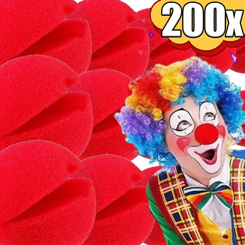 200/5pcs Red Sponge Ball Clown Nose Circus Cosplay Make Up Clown Noses Props Party DIY Home Halloween Christmas Party Decoration