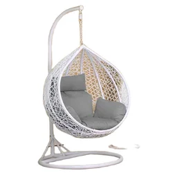 Glider with round Frame Rattan Hanging Egg Garden Rattan  Rattan Swing Swing Chair Wicker Teardrop Foldable Swing Chair