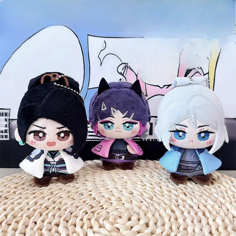 Juego de Anime Jett Clove Sage Kawaii Cosplay Dango llavero de muñeca de algodón Mini colgantes de dibujos animados peluches suaves figuras de juguete regalo para seguidores