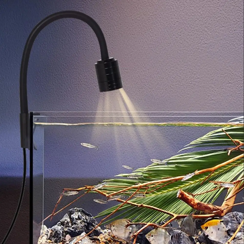 

Adjustable Mini Clip-on Lamp 3W Waterproof LED Aquarium Light Energy Saving 360 Degree Rotation Fish Tank Clip Lamp