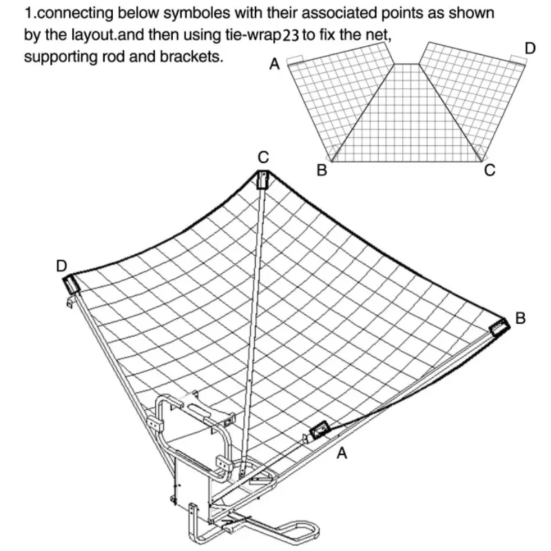 Q-BR02 Basketball Rebounder Net Return System Portable Shot Trainer for Traditional Pole and Wall Mounted Hoops