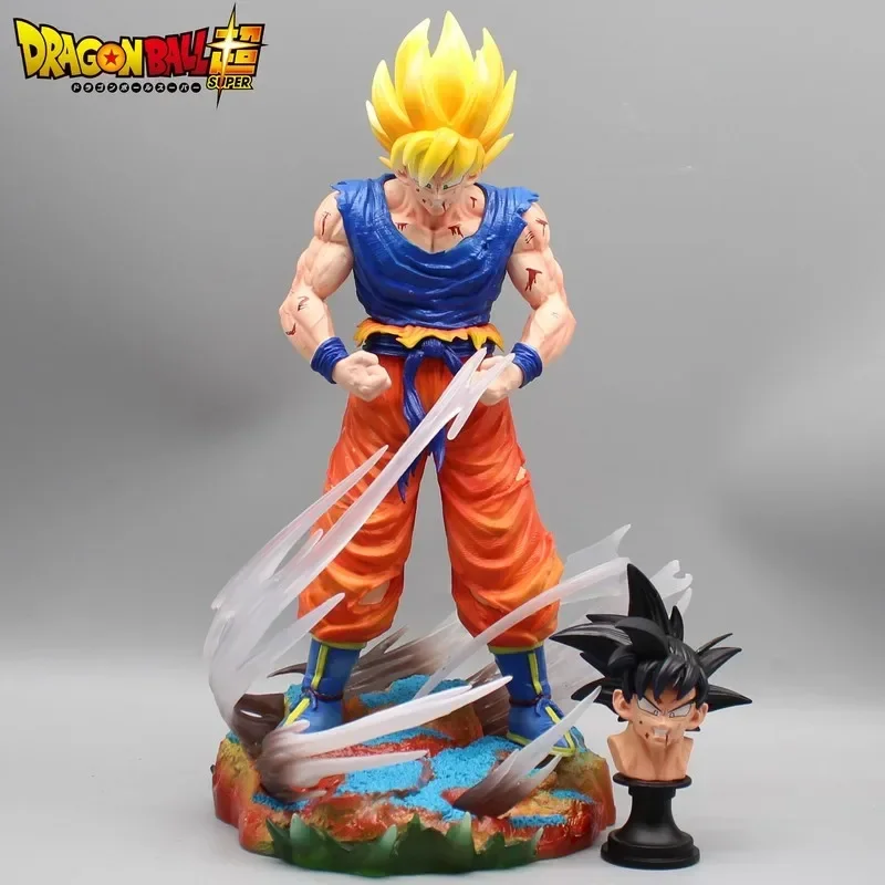 Anime Figure Gk Dragon Ball Figures Shadow Goku Krillin Battle Damaged Son Goku Action Figurine Pvc Statue Toys Collection Model