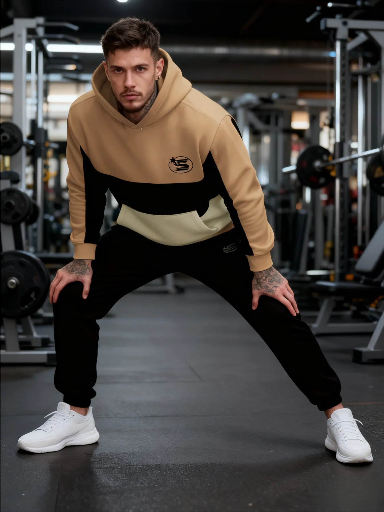 Европейский и американский мужской спортивный костюм с капюшоном и цифровой печатью — высококачественная приятная для кожи ткань для толстовки