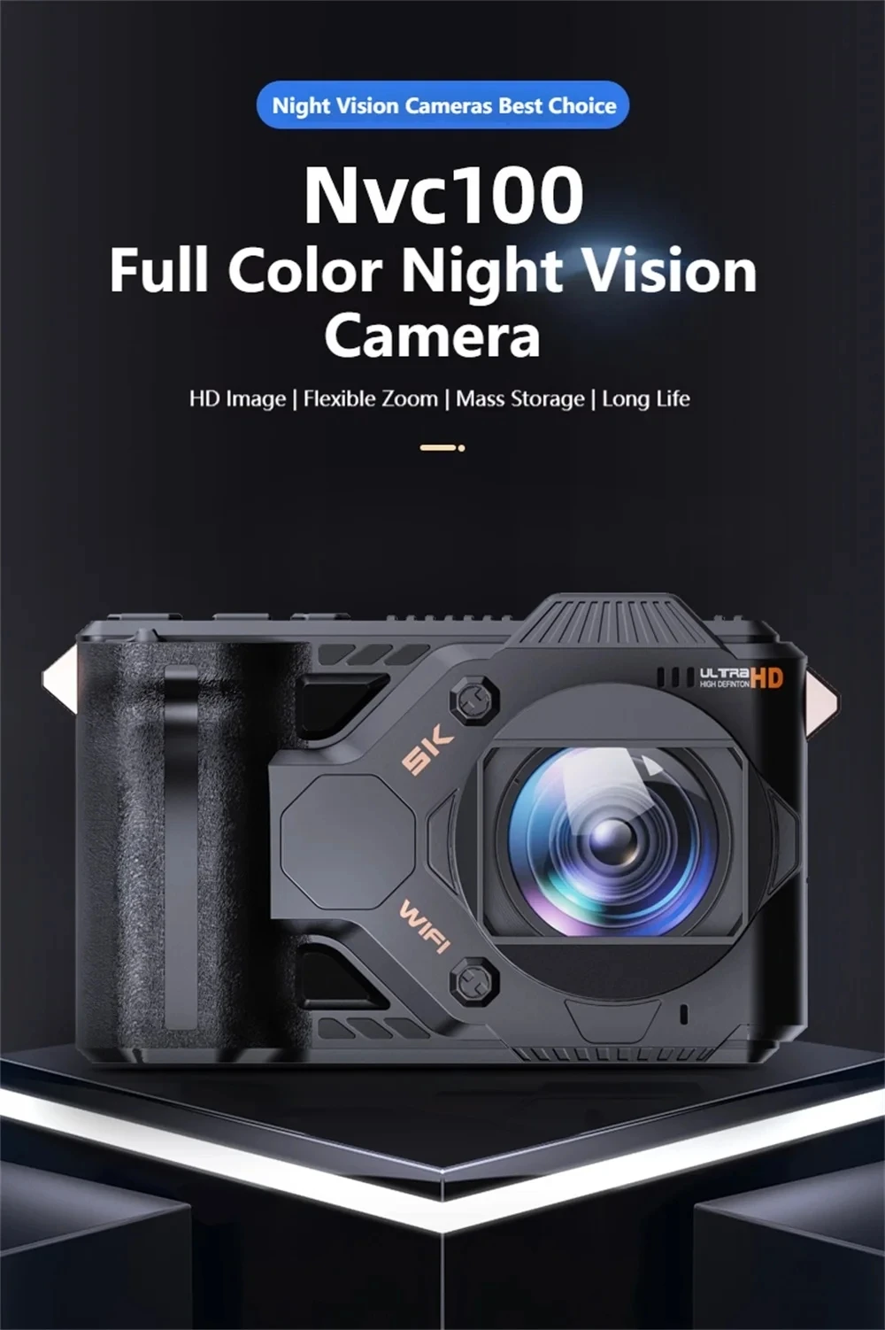 

WIFI Digital Camera 5K HD 500M Infrared Night Vision Monocular Telescopes 50X Zoom 52MP Full Color SLR Camcorder for Camping