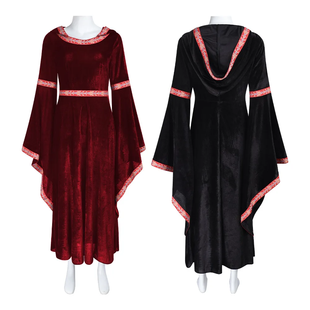 

Witch Little Red Riding Hood Cosplay Costume - Medieval Hooded Dress, Halloween 2D Anime Outfit