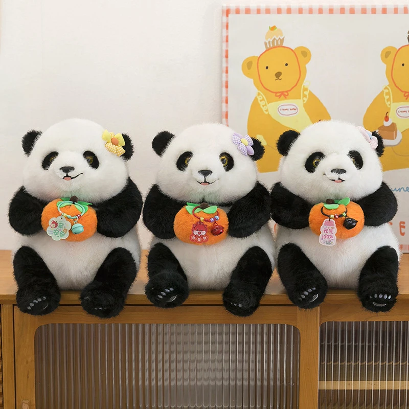 

Кавайная плюшевая игрушка-панда, милая мягкая кукла для детей, подарок на день рождения, очаровательная панда с оранжевым плюшем