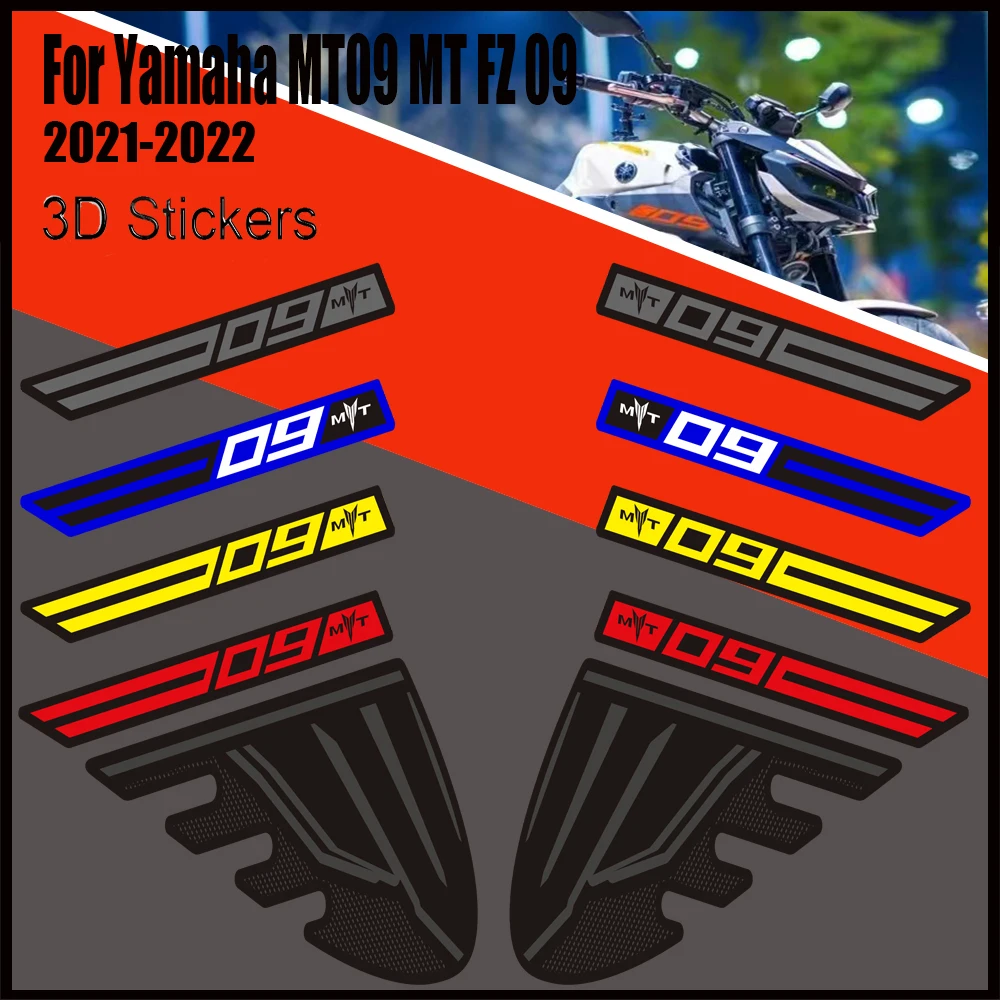 2021 2022 Motorcycle Tank Pad Protector Stickers For Yamaha MT09 MT FZ 09 SP MT-09 Wind Deflector Gas Fuel Oil Kit Knee Decals