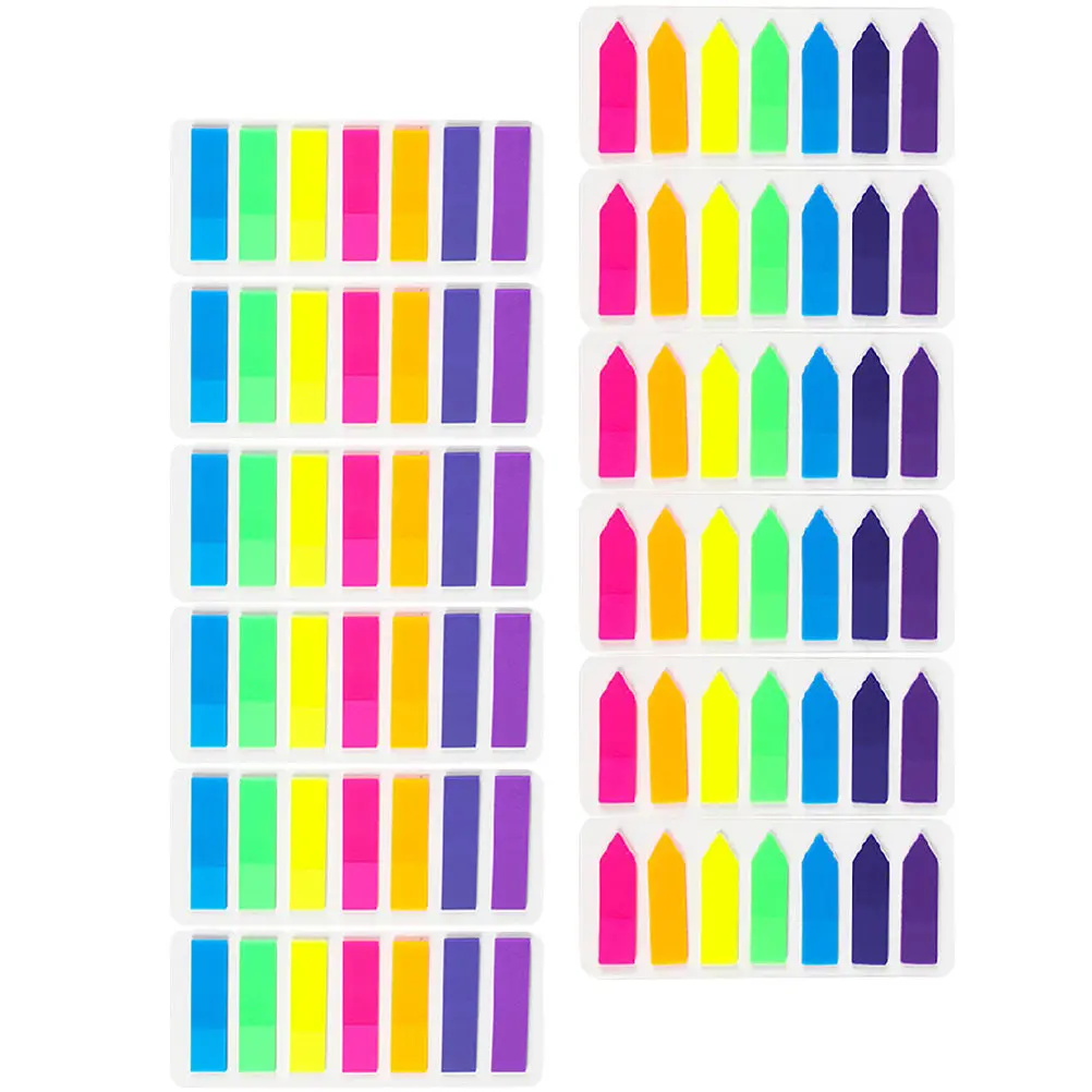 12Sets Fluorescent Sticky Index Tabs Colored Book Page Tabs Writable Annotation Markers for Notes Books Magazines Folders