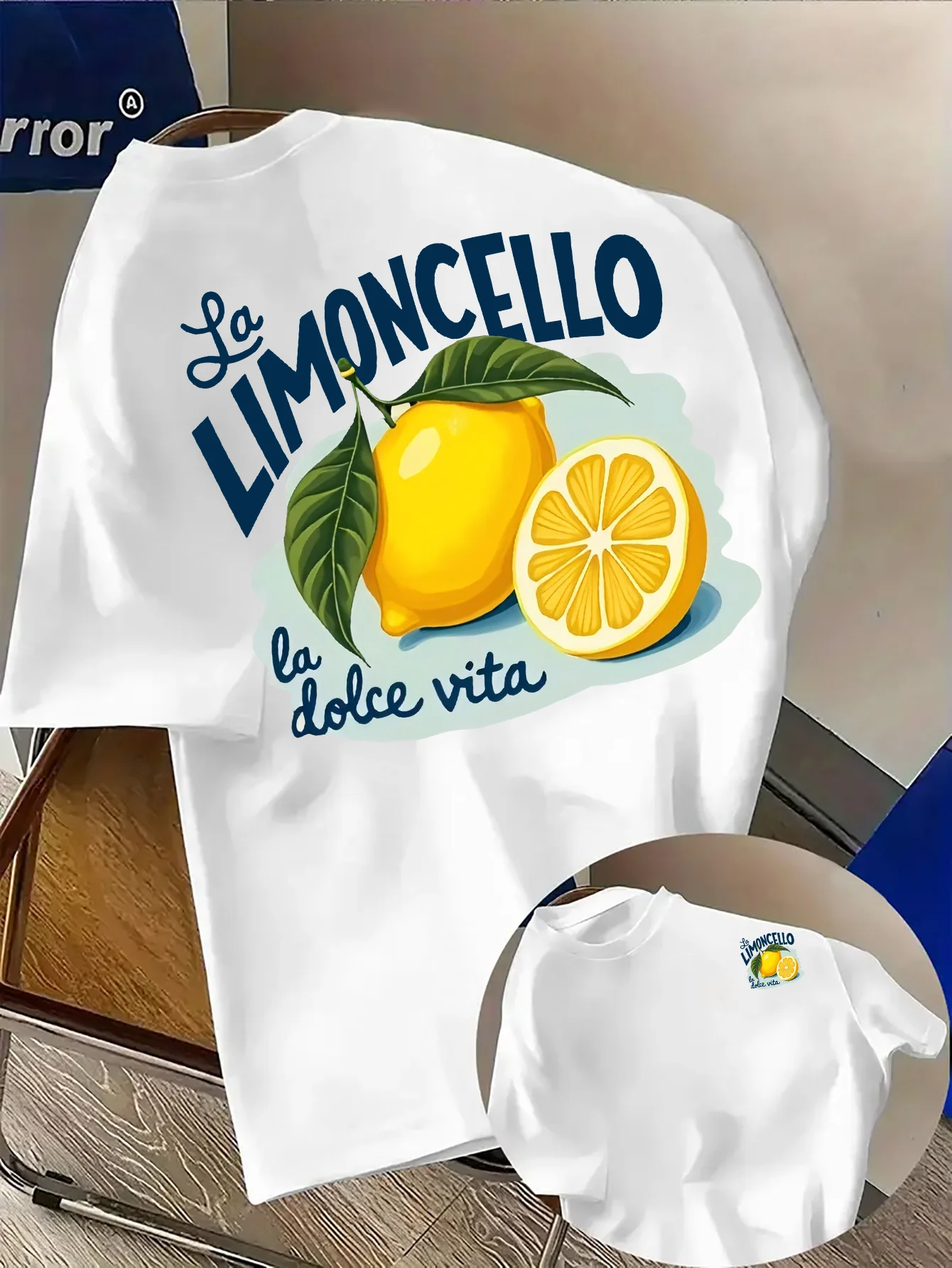 Herren-T-Shirt mit italienischem Zitronen-Motiv, Limoncello La Dolce Vita, Zitrus-Grafik, Sommerurlaub, lässige Streetwear, Oberteil aus 100 % Baumwolle – Detail 5