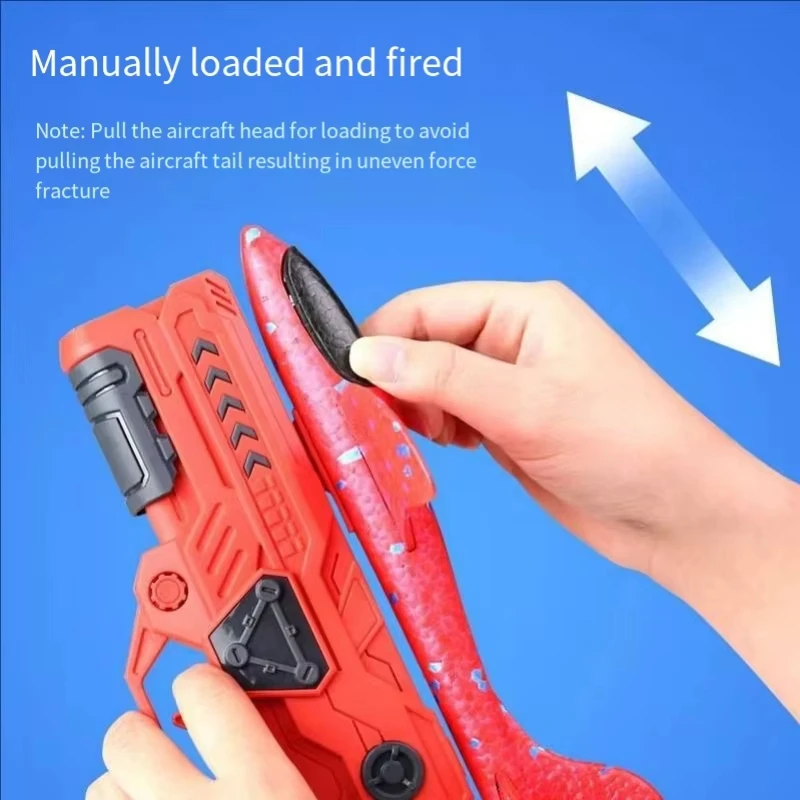 Catapult Foam Plane Gun Kids Airplane Launcher Toys for Children Outdoor  Sports Hand Toss Flying Glider Toys Birthday Gifts HOT