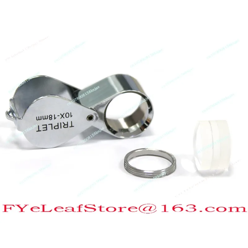 10 X 18mm Lens Handheld Portable Pocket with 3 Sets of Glass Optical Lens Triple Body 10x Magnifying Glass