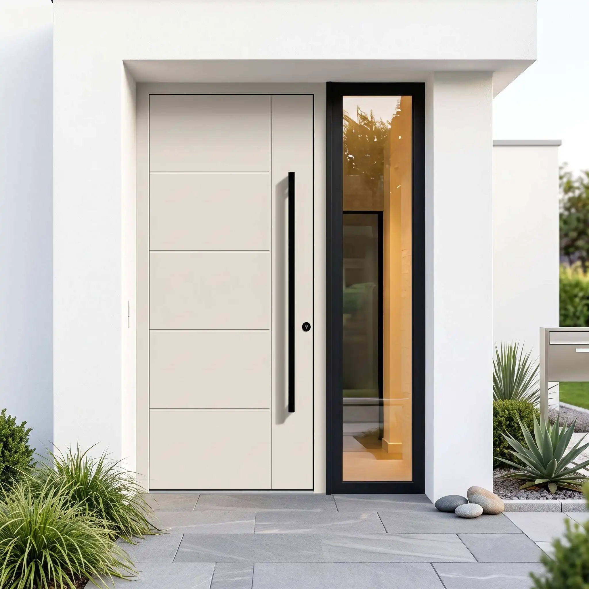 Grit Finish Rust Proof Aluminum Alloy Entrance Door Wear Resistant Heavy Duty Hinged Doors Fingerprint Unlocking Security Doors