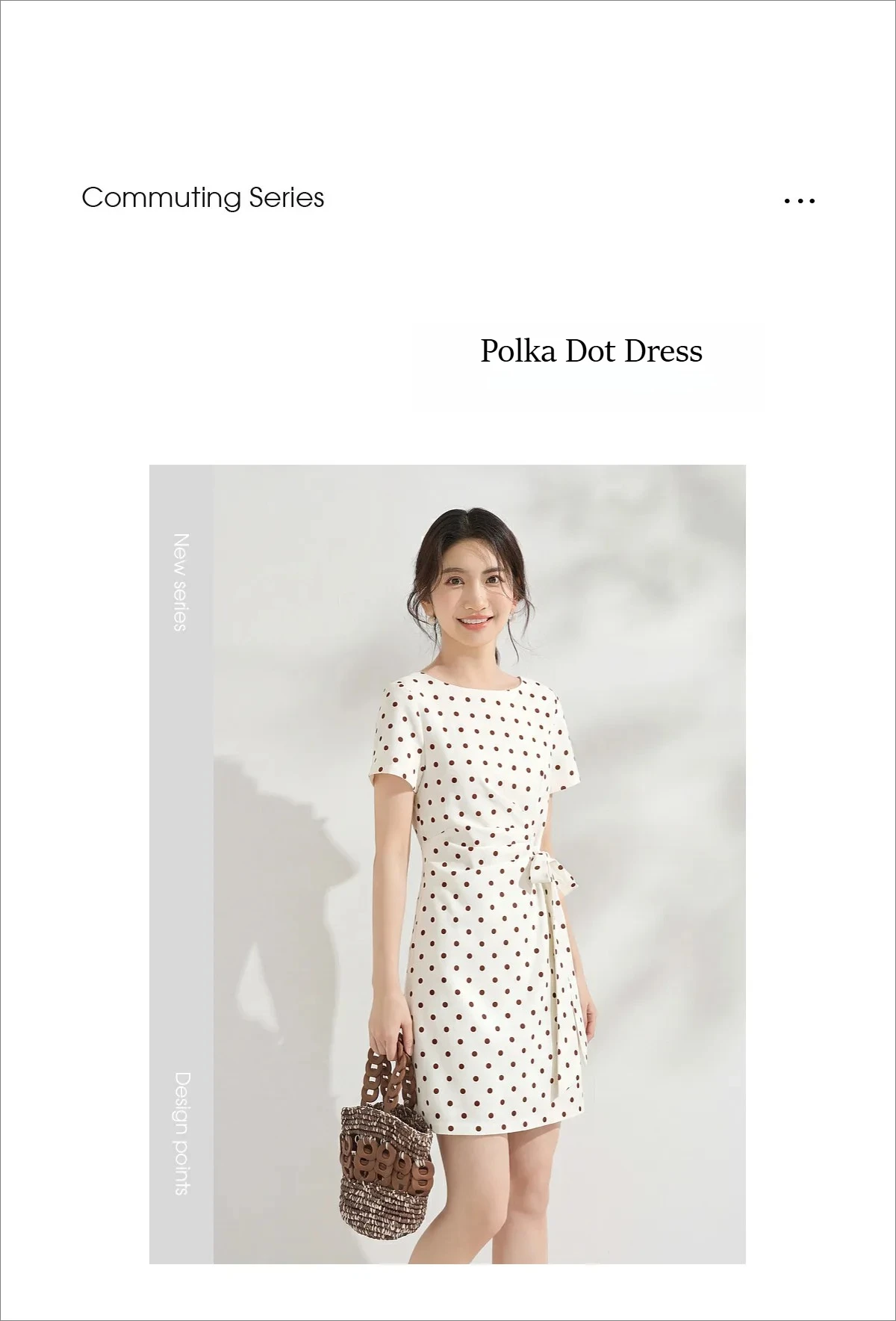 SENTUBILA Damen Französisches Polka-Dot-Kleid Leinen A-Linie Retro Mode Kurzarm Kurzes Kleid Damen Partykleidung 162LI7499 – Detail 3