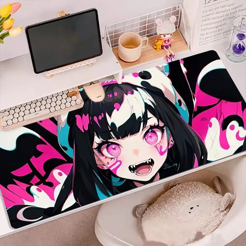 

Милый аниме-коврик для мыши XXL с беловолосой девочкой, для киберспорта, игр, компьютера, клавиатуры, декора рабочего стола