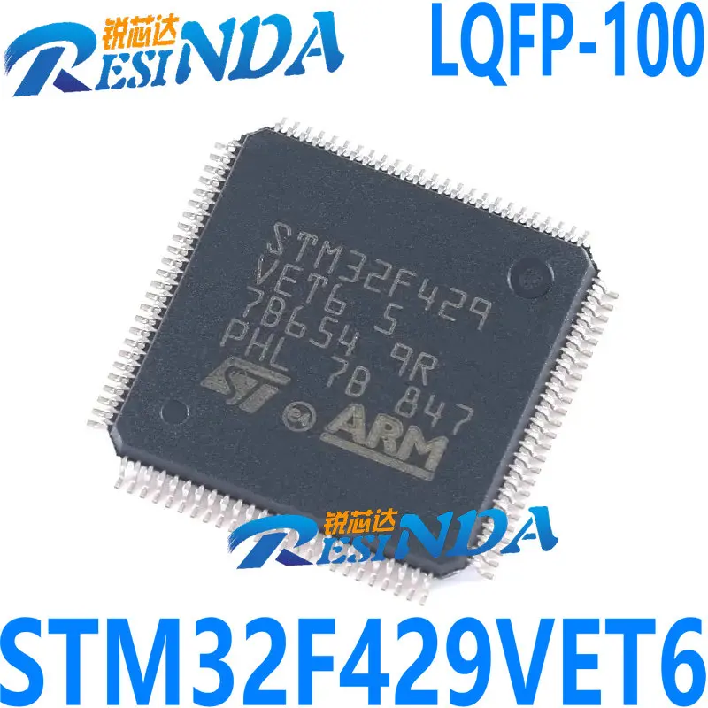 Original STM32F429VET6 LQFP-100 ARM Cortex-M4 32-bit microcontroller-M